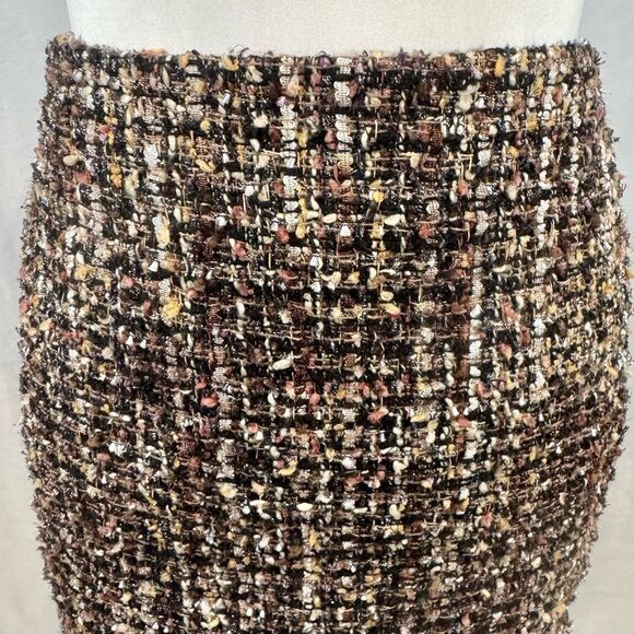 Boston Proper neutrals tweed metallic mini skirt size 0 - Picture 4 of 8